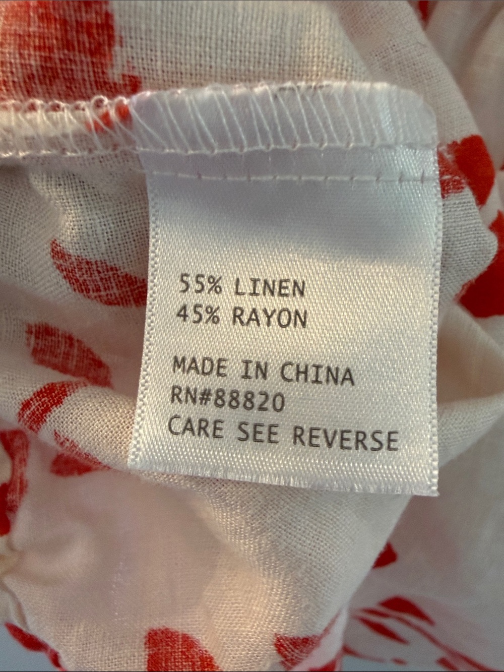 Haute Hippie White Top with Red Floral Print and Subtle Puff Sleeves, L, NWTs - Picture 5 of 6